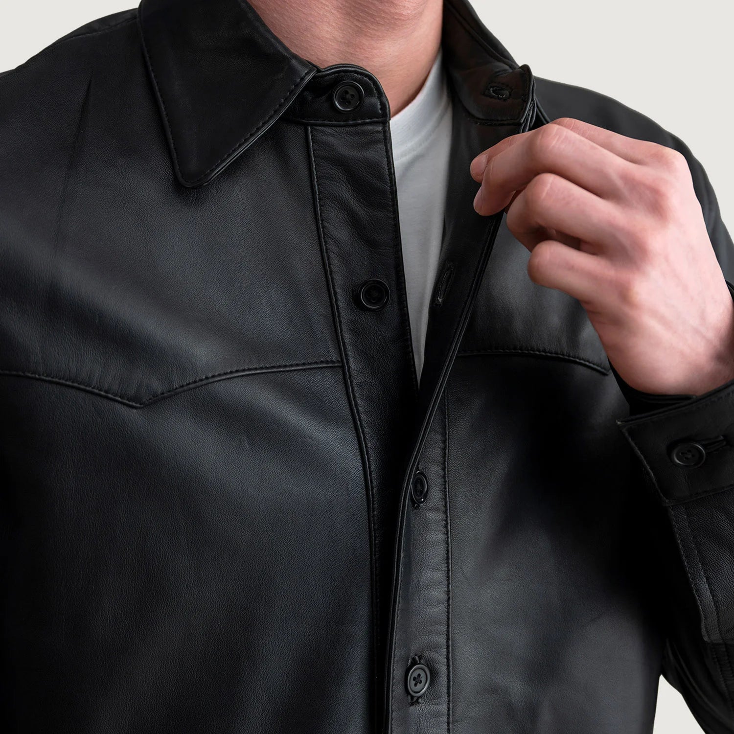 Bronco Black Leather Shirt For Men – The Jacket Maker