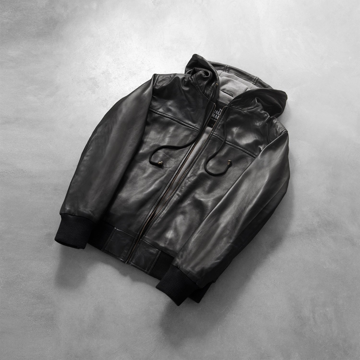 Men's Nintenzo Black Hooded Leather Bomber Jacket – The Jacket Maker