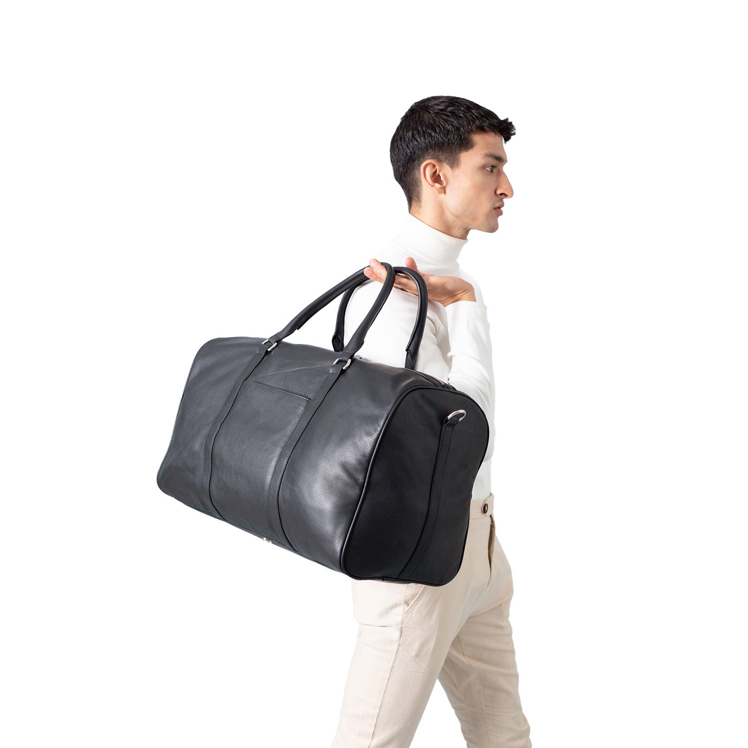 Men's The Darrio Black Leather Duffle Bag – The Jacket Maker